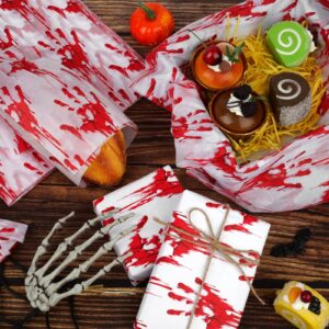 100 Sheets 20 * 14 Inches Horror Bloodstain Pattern Tissue Paper for Gift Bags, Halloween Tissue Paper for Gift Wrapping for Halloween Party DIY Craft