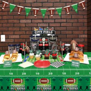 4 Pack Football Tablecloth PE Football Birthday Table Cover Football Theme Party Disposable Tablecloth Touchdown Table Cover Game Day Table Cloth Tailgate Decor Football Party Decorations 86 x 51 Inch