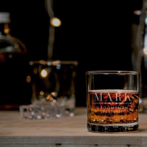 Set of 5, Groomsmen Gifts, Customized Whiskey Glasses for Groomsmen - Personalized Gifts for Groomsmen Proposal, Bachelor Party Favors, and Best Man Gifts