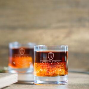 Set of 5, Groomsmen Gifts, Customized Whiskey Glasses for Groomsmen - Personalized Gifts for Groomsmen Proposal, Bachelor Party Favors, and Best Man Gifts