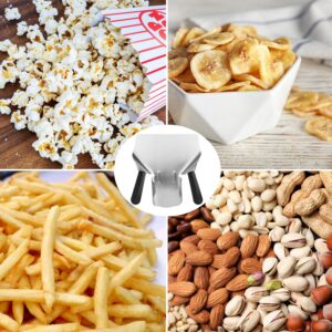 3 PCS Double Handle chips Scoop, Stainless Steel Dual Handle French Fry and Popcorn Scoop for Commercial and Personal Use, by GENHAKON.