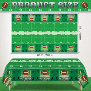 4 Pack Football Tablecloth PE Football Birthday Table Cover Football Theme Party Disposable Tablecloth Touchdown Table Cover Game Day Table Cloth Tailgate Decor Football Party Decorations 86 x 51 Inch