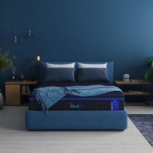 iDealBed S4 Nebula Luxury Hybrid Mattress, Back Aligning Support, Cooling Temperature Regulation Tech, Motion Isolation CustomComfort Coils (Medium Firm, Split Queen)