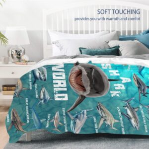 Shark Blanket-Shark Gift for Boys, Girls and Shark Lovers-Super Soft Lightweight and Warm Used for Game Room Bed Camping 40"x50"