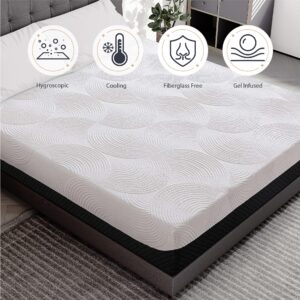 Dyonery Queen Mattress 14 Inch Memory Foam Mattress in a Box, CertiPUR-US Certified Fiberglass Free Mattress, Gel Double Mattress, Medium 80" × 60"