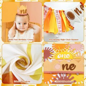 First Trip Around The Sun Birthday Decorations for Girl Boho Sun 1st Birthday Supplies First Trip Around The Sun Backdrop Balloons Garland Monthly Photo Banner Sun Theme 1st Birthday Party