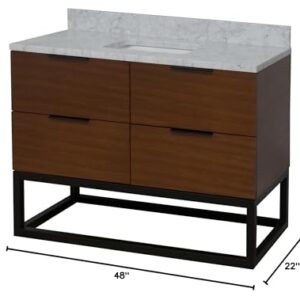 Kitchen Bath Collection Mia 48-inch Bathroom Vanity (Carrara/Walnut): Includes Walnut Cabinet with Authentic Italian Carrara Marble Countertop and White Ceramic Sink