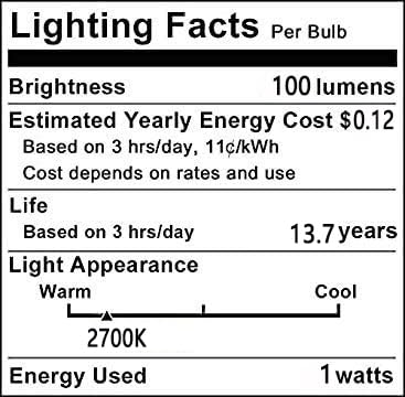 G40 Globe Replacement Bulbs C9/E17 Intermediate Base 1W G40 Shatterproof Waterproof Clear Plastic LED Filament Bulb Warm White 2700K Outdoor String Replacement Light for Yard Garden Patio(15 Pack)