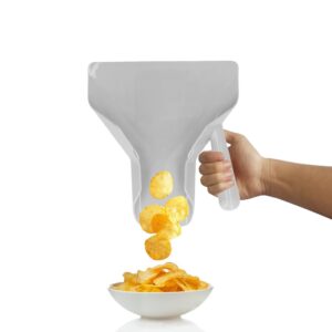 Lwuey French Fry Shovel Scoop, Commercial Frying Bagger Scooper Food French Fries Shovels Scoop with Non Slip Right Handle Metal Popcorn Speed Easy Fill for Ice Candy Snacks Kitchen Utensils Machine