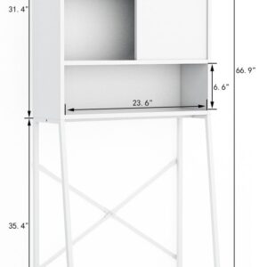 Liggue Over The Toilet Storage Cabinet,3-Tier Above Toilet Storage Cabinet,Bathroom Storage Cabinet Over Toilet with Sliding Barn Door for Bathroom, Restroom, Laundry