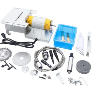 EWANYO Jewelry Lapidary Saw, Benchtop Mini Lathe Table Saw Grinder Polishing Machine 0-10000r/min Hobby Rock Cutting Saw for DIY Jewelry Lapidary Gem Rock Woodworking