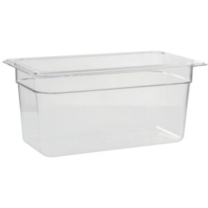 cambro 1/3 gn polycarbonate hotel pan, 6" deep, 6pk clear 36cw-135