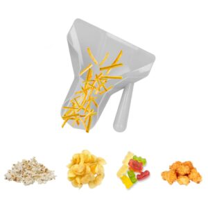 Lwuey French Fry Shovel Scoop, Commercial Frying Bagger Scooper Food French Fries Shovels Scoop with Non Slip Right Handle Metal Popcorn Speed Easy Fill for Ice Candy Snacks Kitchen Utensils Machine