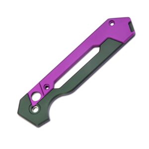 kizer hyper folding knife handle scales one set purple & green aluminium scales for pocket knife hyper h3632pg