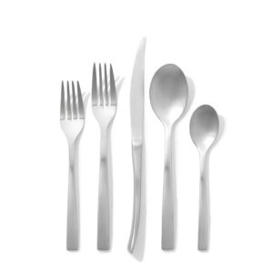 public goods 18/10 stainless steel forged flatware set | heavy duty silverware | dishwasher safe | 20 piece set | 4 salad forks, 4 dinner forks, 4 dinner knives, 4 table spoons, and 4 tea spoons