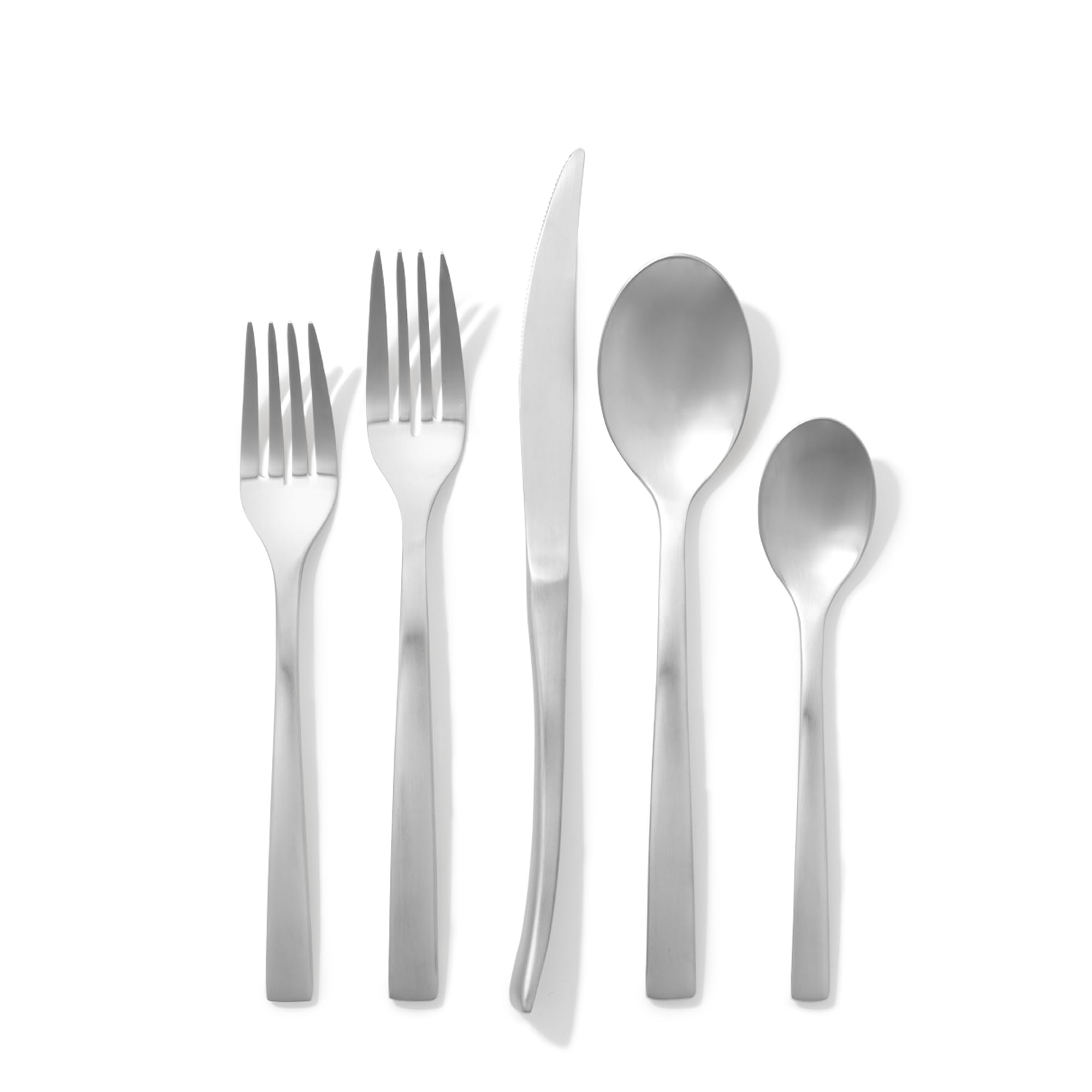 Public Goods 18/10 Stainless Steel Forged Flatware Set | Heavy Duty Silverware | Dishwasher Safe | 20 Piece Set | 4 Salad Forks, 4 Dinner Forks, 4 Dinner Knives, 4 Table Spoons, and 4 Tea Spoons