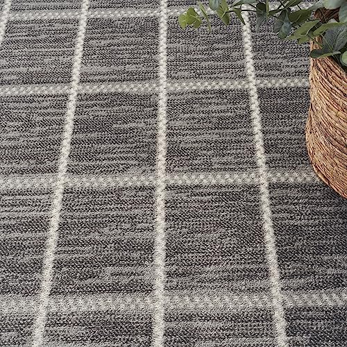 Nourison Serenity Home Contemporary Grey Ivory 7'10" x 9'10" Area -rug, Easy -cleaning, Non Shedding, Bed Room, Living Room, Dining Room, Backyard, Deck, Patio (8x10)