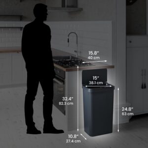 iTouchless Prime 13.2 Gallon Sensor Trash Can, Durable Dent-Proof Construction, Slim and Space-Efficient Automatic Bin Black Color Great for Kitchen, Home, Office, Business, Garage, Plastic