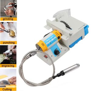 EWANYO Jewelry Lapidary Saw, Benchtop Mini Lathe Table Saw Grinder Polishing Machine 0-10000r/min Hobby Rock Cutting Saw for DIY Jewelry Lapidary Gem Rock Woodworking