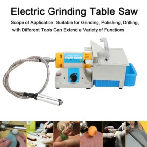 EWANYO Jewelry Lapidary Saw, Benchtop Mini Lathe Table Saw Grinder Polishing Machine 0-10000r/min Hobby Rock Cutting Saw for DIY Jewelry Lapidary Gem Rock Woodworking