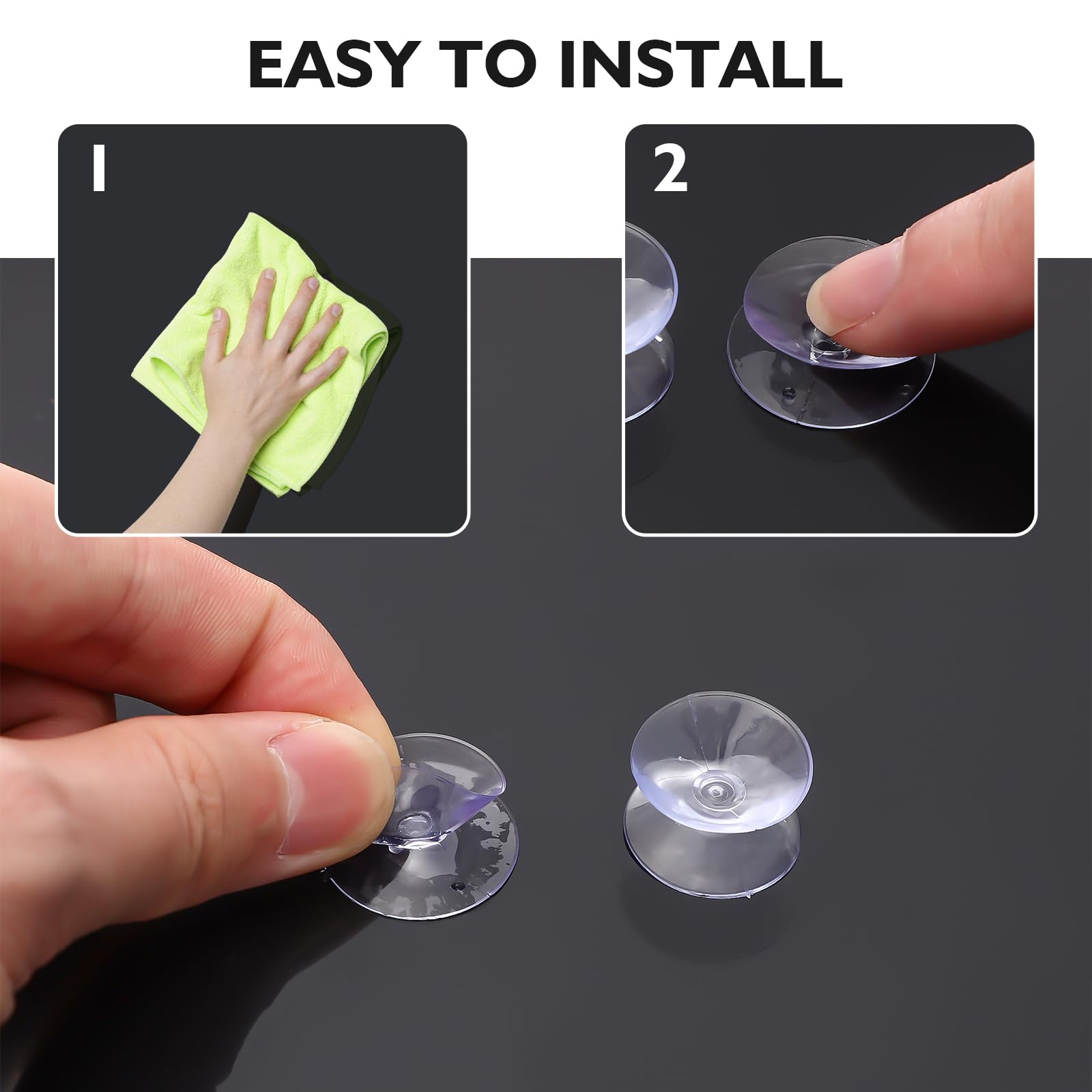 Zerodeko 10pcs Clear Bumpers Plastic Shims Double Sided Suction Cups Plastic Two Sided Suction Cups Glass Suckers Sucker Pad Without Hook Hanger Hook up Table Mat Mirror Desktop