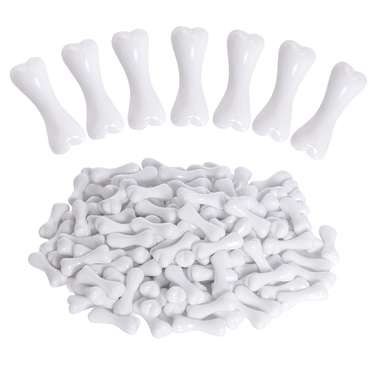 mifengda 120pcs Halloween Skeleton Bones Mini White Plastic Bones Halloween Skeleton Bones Decoration Mini Bones for Crafts Halloween Party Props Decoration (Bone)