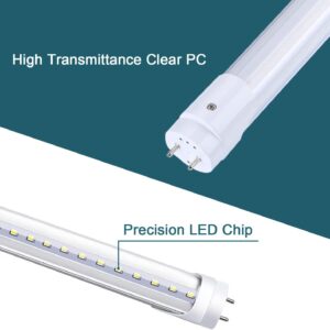 H&B Luxuries 4FT LED T8 Ballast Bypass Type B Light Tube, 18W, Single-Ended & Dual-Ended Connection, 2340LM, G13 Base,T8 T10 T12 Fluorescent Bulbs Replacement, UL & DLC - 4000K (5Pcs)