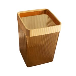 Yajuyi Clear Trash Can Wastebasket Garbage Bin Multifunction Container for Bathroom, Study, Orange