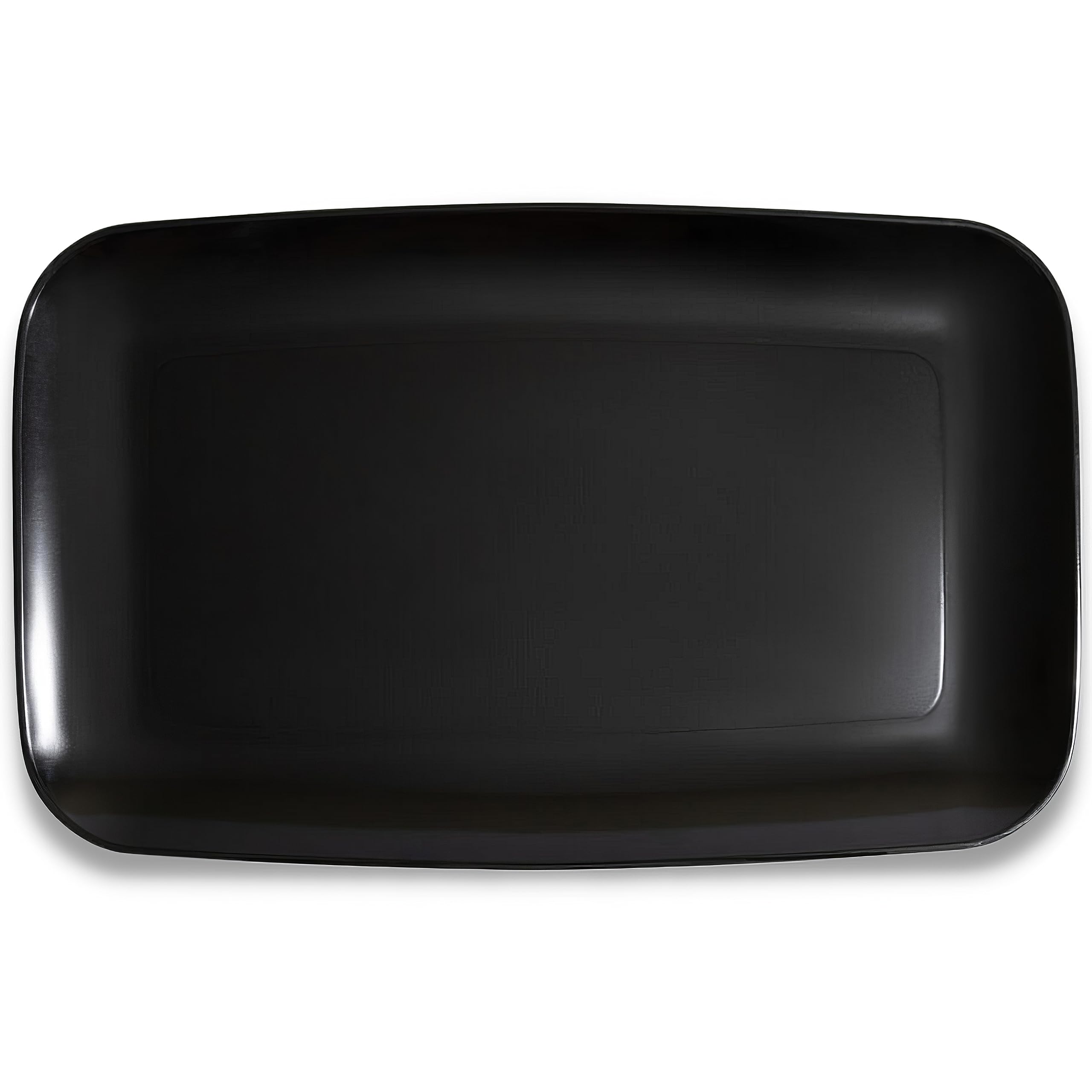 Blue Sky Organic Black Disposable Rectangular Trays - 1 Count, 18"x11" | Elegant Plastic Serveware & Sturdy Party Essentials