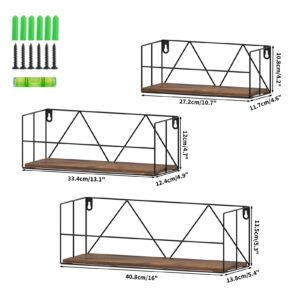 Wtrgas Wall Mounted Floating Shelves Set of 3, Perfect for Displaying and Storing Items for Kitchen, Bathroom, and Living Room, Bedroom, Shower Shelf Shower Caddy