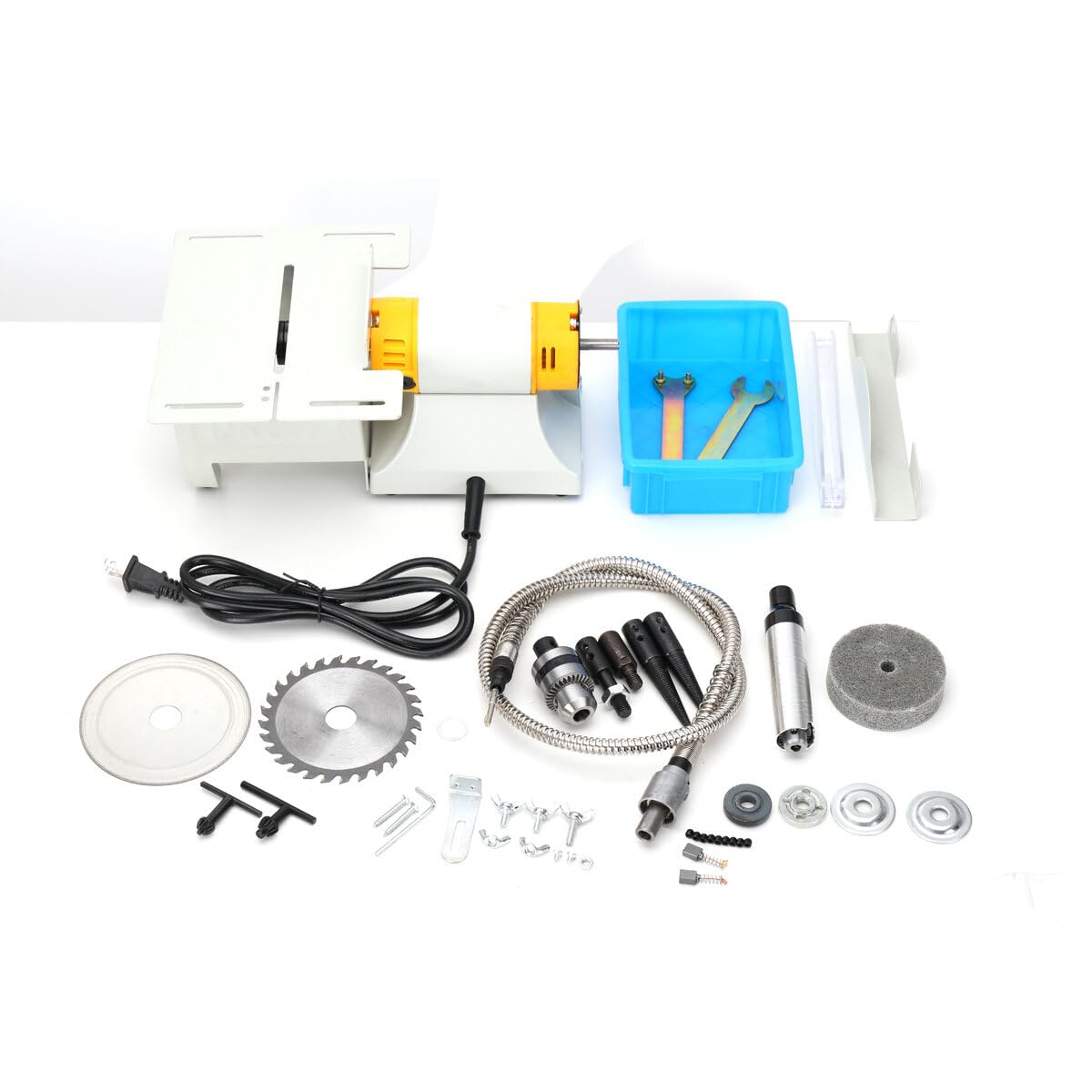 EWANYO Jewelry Lapidary Saw, Benchtop Mini Lathe Table Saw Grinder Polishing Machine 0-10000r/min Hobby Rock Cutting Saw for DIY Jewelry Lapidary Gem Rock Woodworking