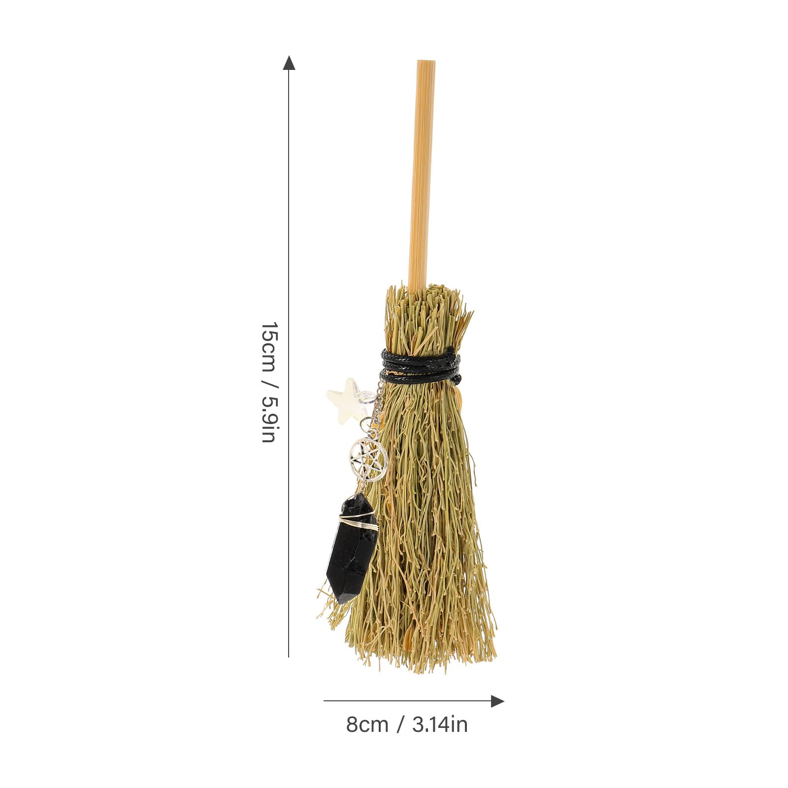 Gadpiparty Mini Broom Ornament 1pc Broom Pendant Crystal The Witch Car Miniature Broom Decor