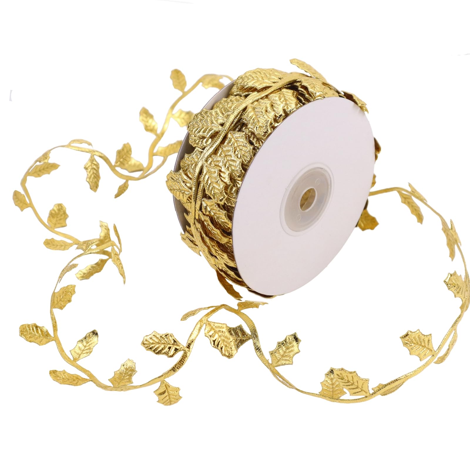 Gold Leaf Ribbon 10Yards Leaves Trim Rope Artificial Leaf Ribbon for Garland Gift Wrapping Party Wedding Home Decorations