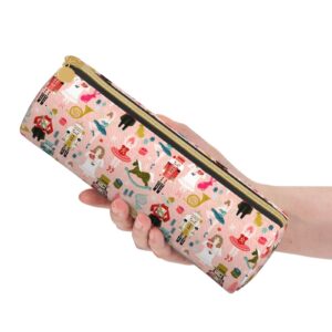 FREEHOTU Canvas Simple Nutcracker Ballet Makeup Bag Cosmetic Holder Bag Office Storage Pouch