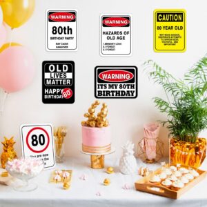 WERNNSAI 80th Birthday Decorations - 9 PCs 80s Old Zone Party Decorations, Funny Yard Banner for Grandma Grandpa, Table Centerpieces Door Wall Windows Signs Photo Booth Props for Men Women, Happy Bday Decor