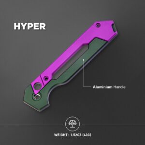 Kizer Hyper Folding Knife Handle Scales One Set Purple & Green Aluminium Scales for Pocket Knife Hyper H3632PG