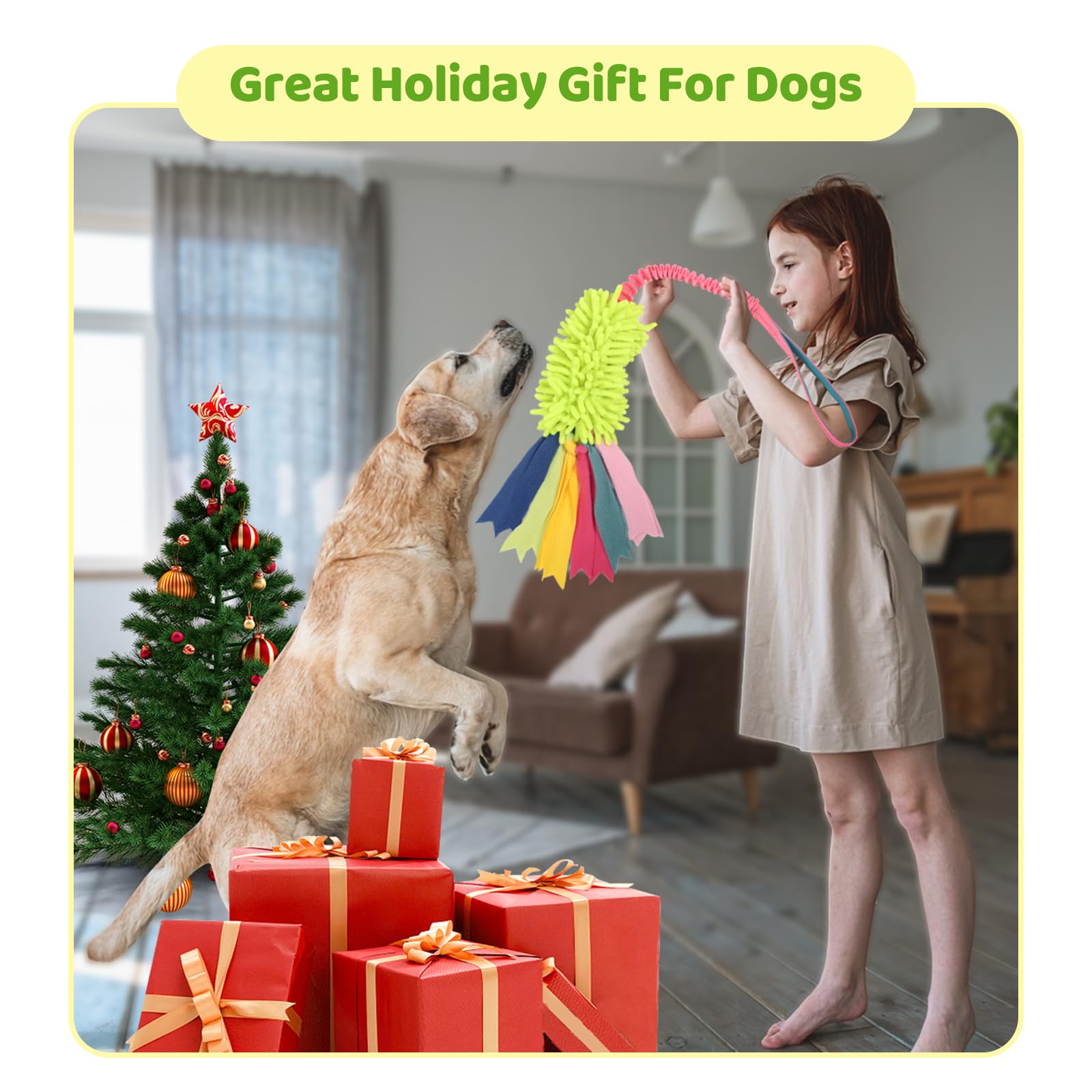 wodoca Dog Tug Toys Dog Toys for Aggressive Chewers Dog Rope Toy with Strong Squeak, Easy to GRAP Large Dog Chew Toy Ideal for Training for Puppy, Middle Dog Play, Dog Grinding Teeth