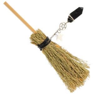 Gadpiparty Mini Broom Ornament 1pc Broom Pendant Crystal The Witch Car Miniature Broom Decor