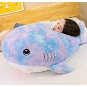 KOJAGARRI Plush Rainbow Shark Dolls,Very Soft Colorful Whale Shark Hugging Pillow，Cute Plush Doll Fish Plush Toy，Birthday, 11 inch