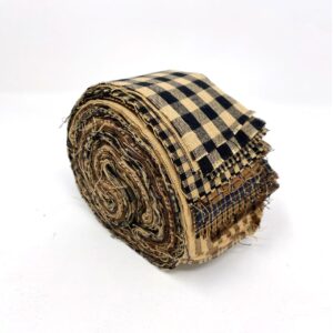 22 Brown & Black Homespun 100% Cotton Fabric 2.5" X 44" Precut Jelly Roll by JCS