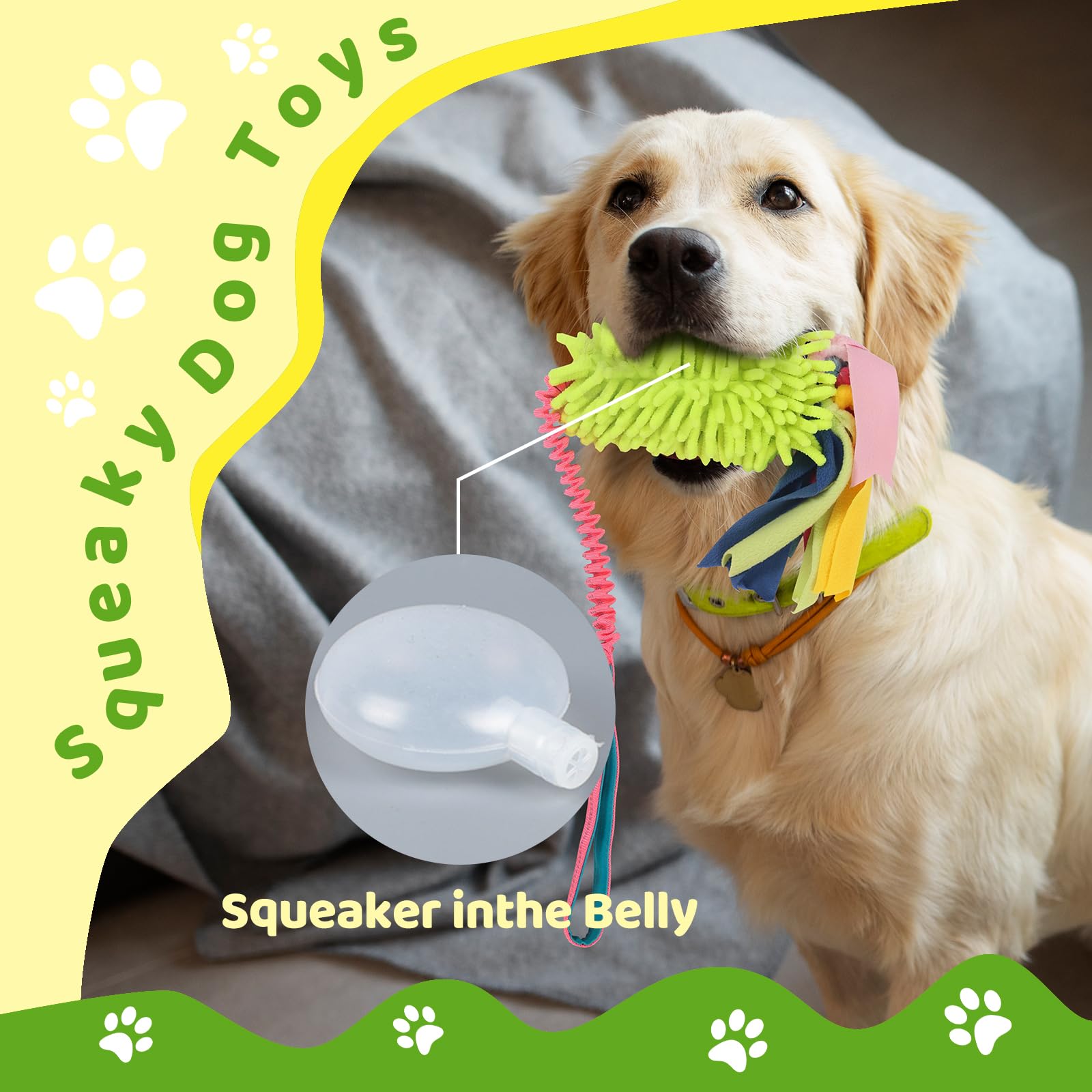 wodoca Dog Tug Toys Dog Toys for Aggressive Chewers Dog Rope Toy with Strong Squeak, Easy to GRAP Large Dog Chew Toy Ideal for Training for Puppy, Middle Dog Play, Dog Grinding Teeth