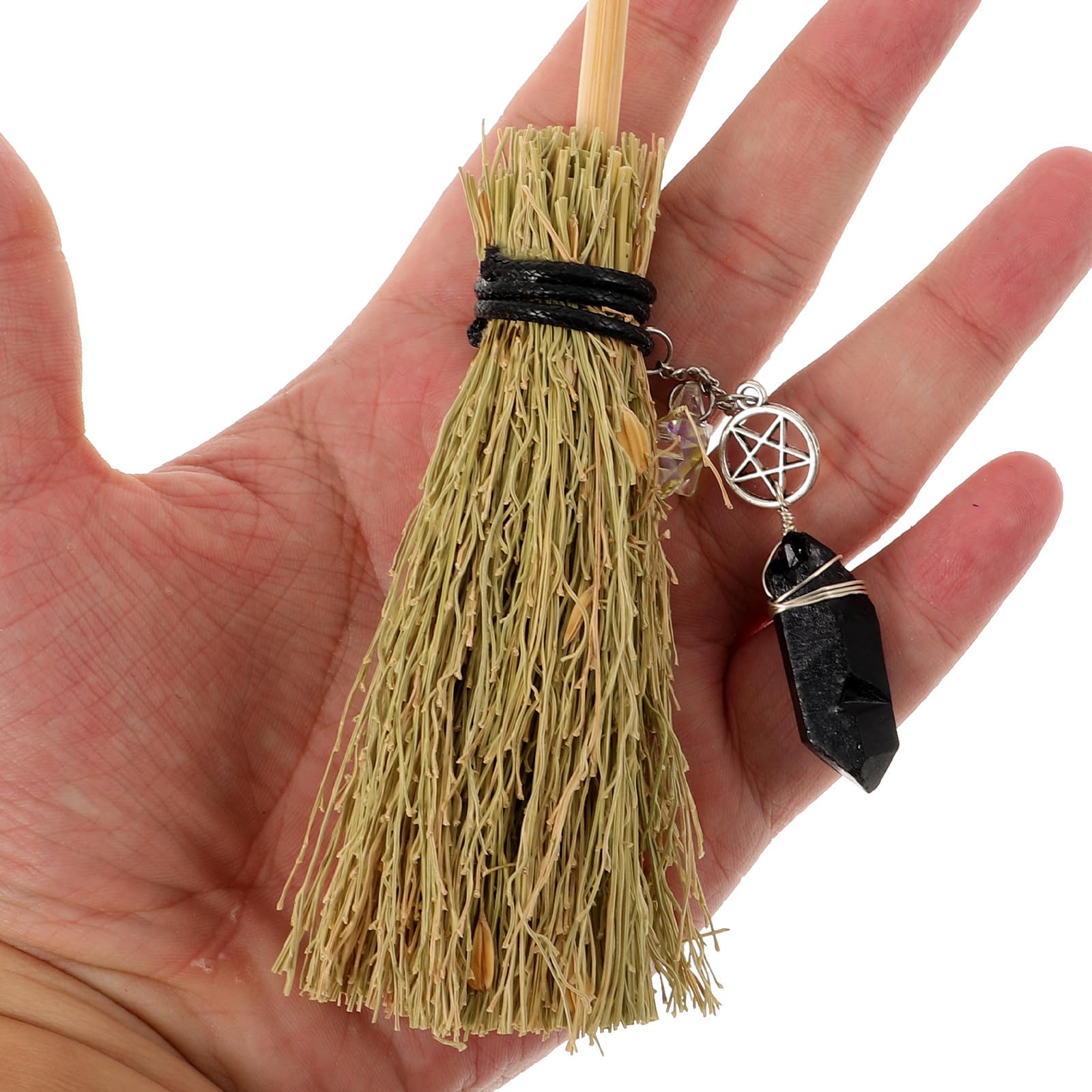 Gadpiparty Mini Broom Ornament 1pc Broom Pendant Crystal The Witch Car Miniature Broom Decor