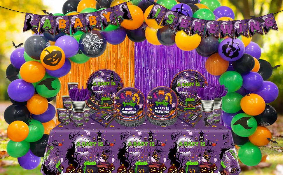 Halloween Baby Shower Party Supplies A Baby is Brewing Baby Shower Decorations Hocus Pocus Baby Shower Decorations Hocus Pocus Plates and Napkins Hocus Pocus Party Supplies