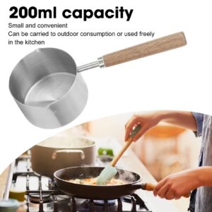 Mini Saucepan, Stainless Pots & Pans Saucepans Steel Sauce Pan Pot Portable Milk Butter Warmer Pot 200ml Small Sauce with Ergonomic Handle for Home Kitchen Restaurant Cooking