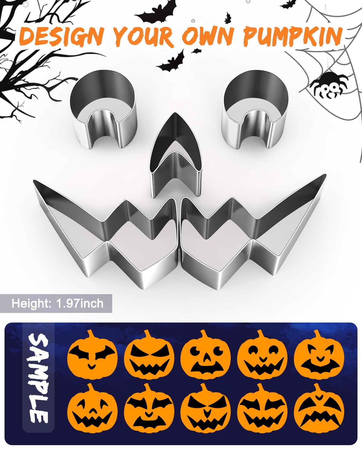 Fenvella Pumpkin Carving Kit for Kids, Safe Pumpkin Carving Tools Heavy Duty Stainless Steel Pumpkin Carver Set, DIY Halloween Pumpkin Carving Stencils, Professional Carving Kit Adults