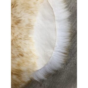 Spectrum Rugs Legacy Home Faux Sheepskin Round Shag Area Rug Sunset 4' X 4' Round 4' Round Living Room, Bedroom, Dining Room