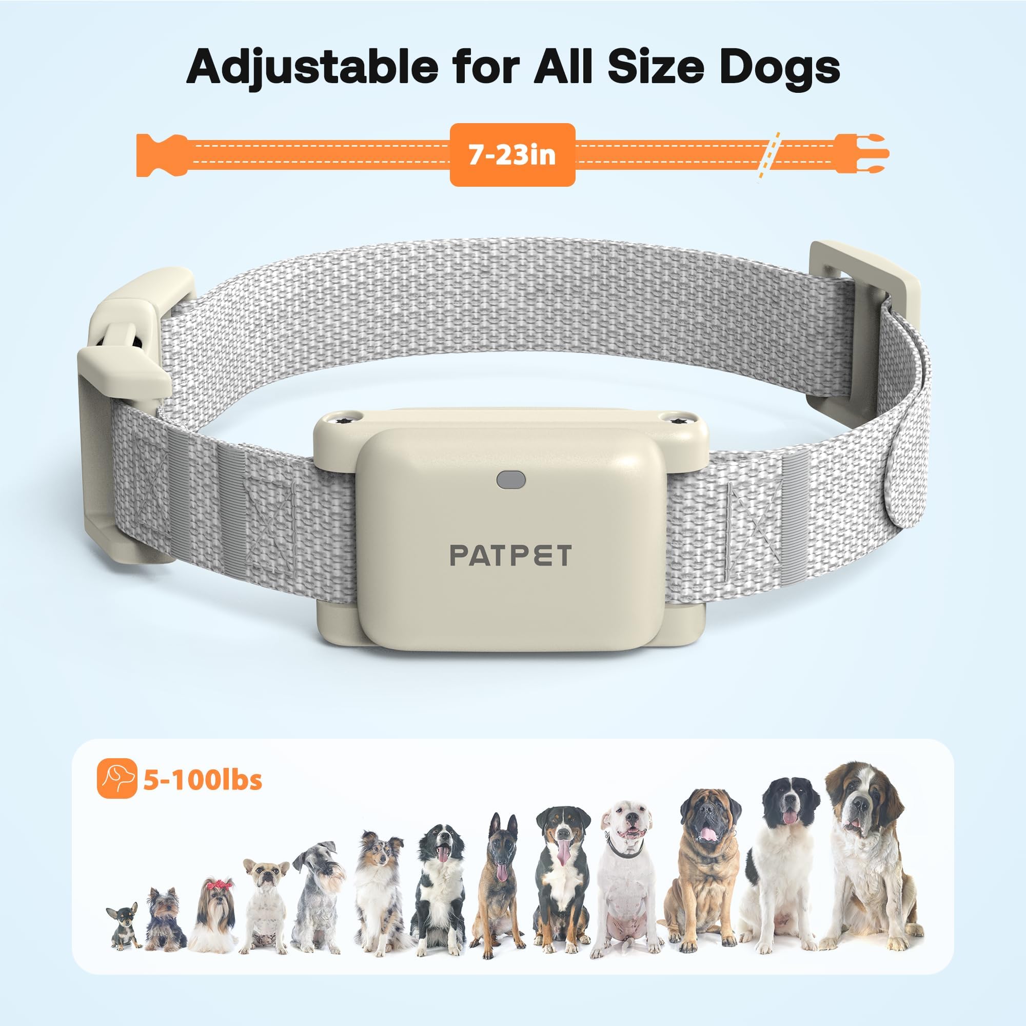 PATPET Dog Training Collar - IPX7 Waterproof Shock Collar for 5-100lbs Small Medium Large Dogs Cats Rechargeable Training Collar with 3 Safe Modes