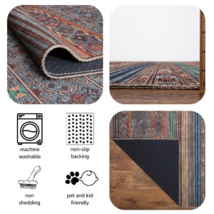 Keen Home Design Machine Washable Area Rugs with Non-Slip Backing, Ideal for Hallway, Living Room, Bedroom, Kitchen and Laundry Room, Vintage Moroccan and Low Pile Rug (3' x 5')