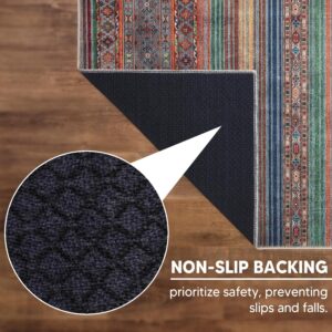 Keen Home Design Machine Washable Area Rugs with Non-Slip Backing, Ideal for Hallway, Living Room, Bedroom, Kitchen and Laundry Room, Vintage Moroccan and Low Pile Rug (3' x 5')