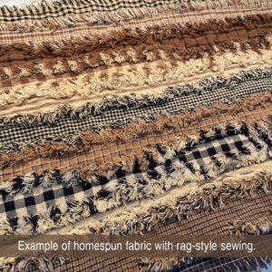 22 Brown & Black Homespun 100% Cotton Fabric 2.5" X 44" Precut Jelly Roll by JCS